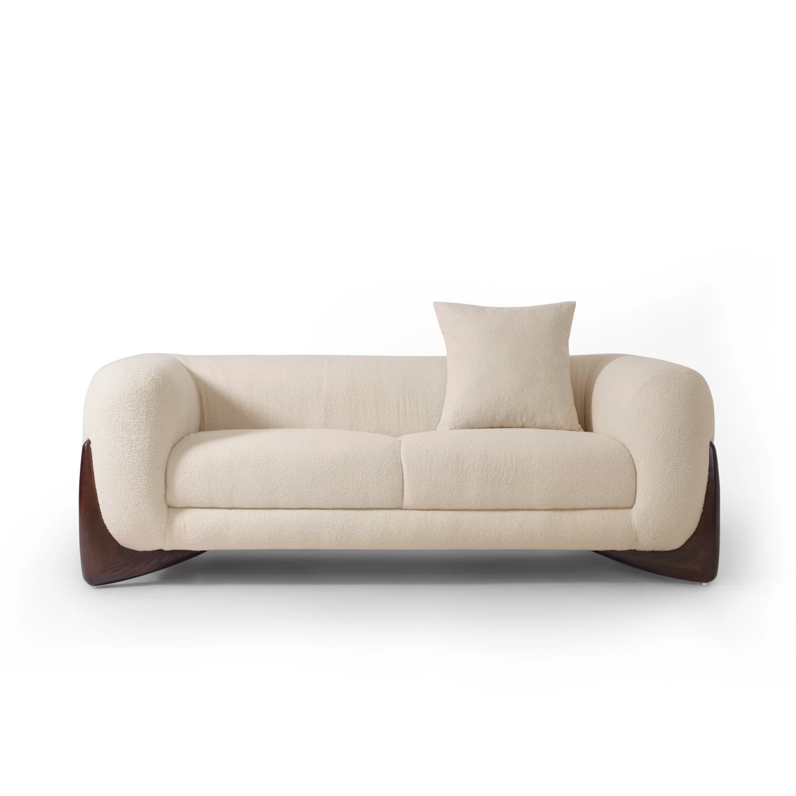 Sofa Softbay bọc vải Bouclé màu kem