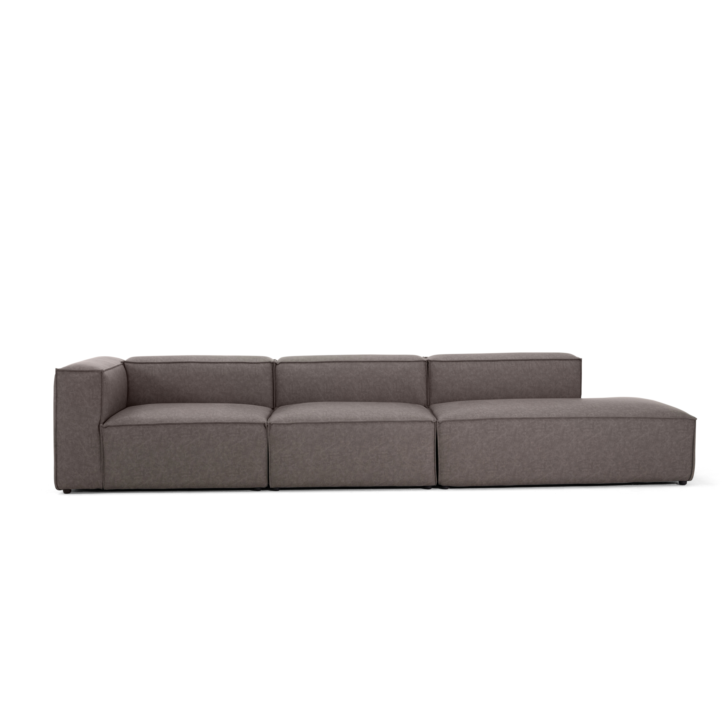 Sofa mô-đun LENNO L3-O bọc da Microfiber màu xám tro