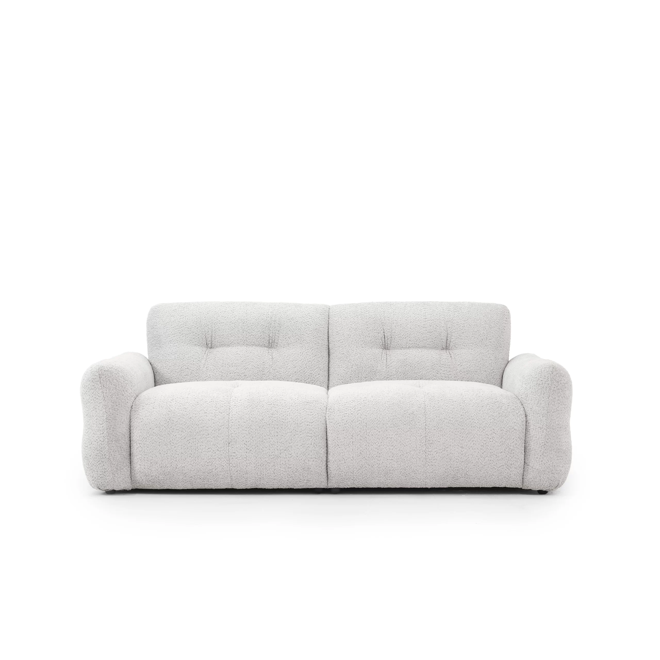 Sofa HILDA bọc vải Boucle màu ghi sáng