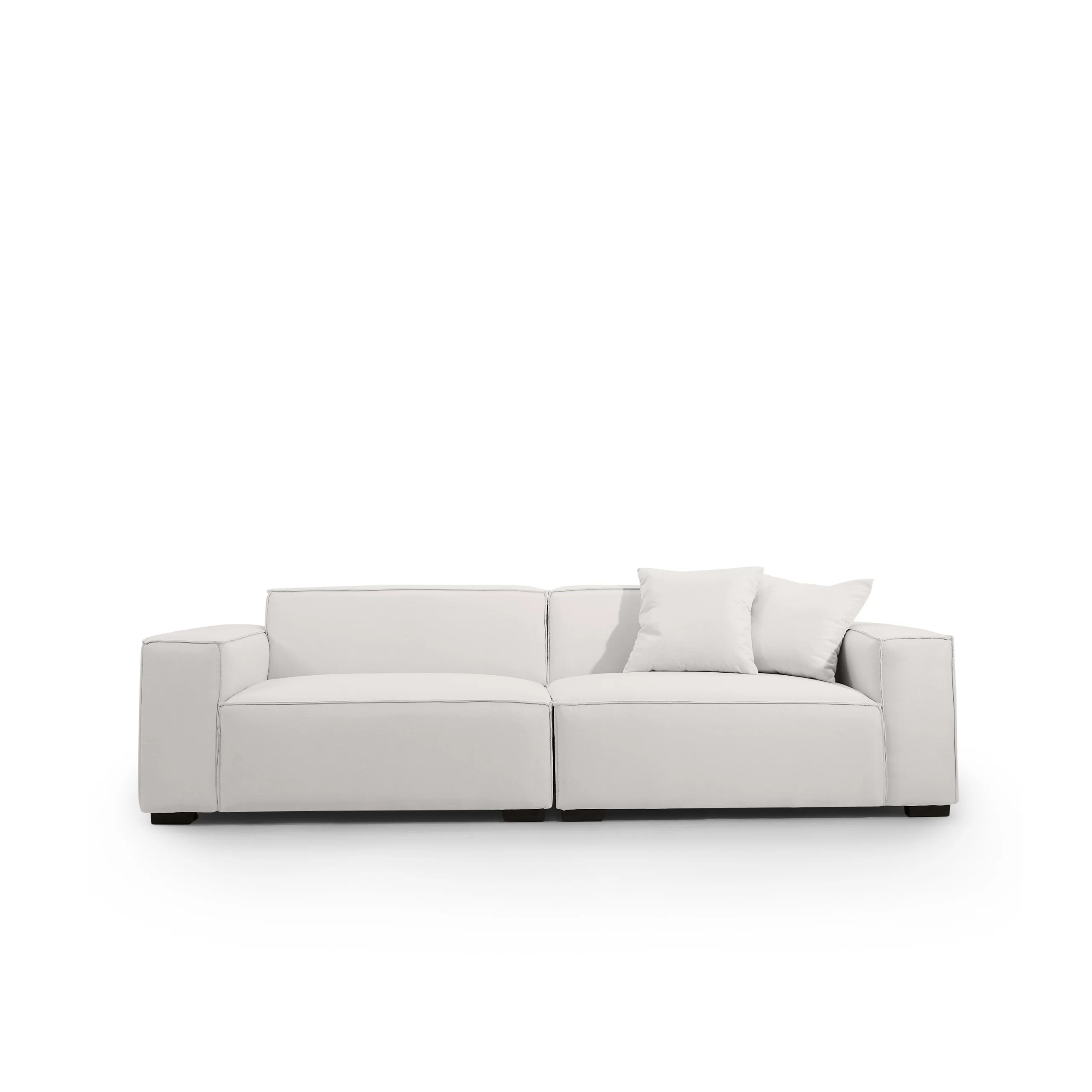 Sofa LENNO custom bọc vải dệt thô màu ghi sáng