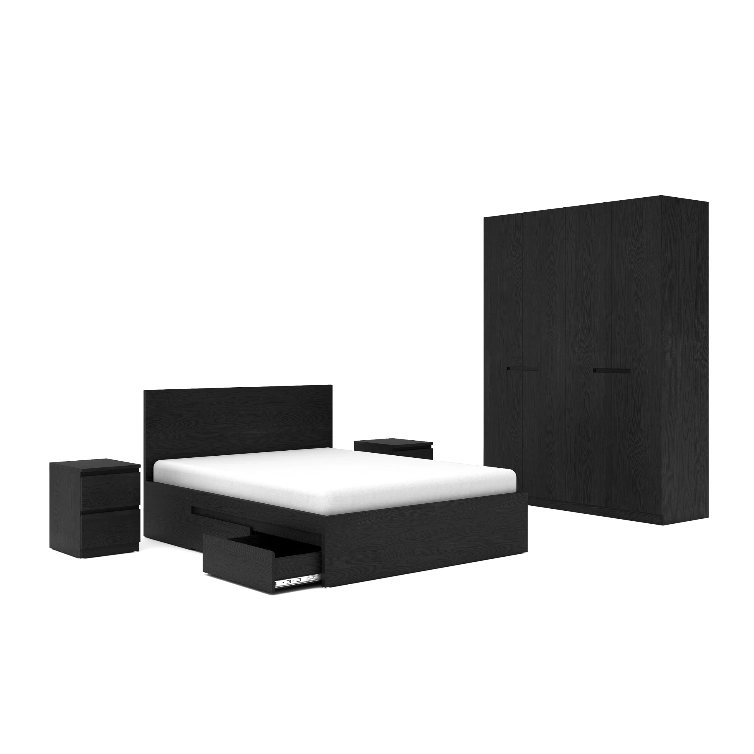 Bộ nội thất phòng ngủ CONSTELLA màu Đen lộ vân gỗ