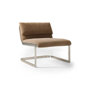 Ghế lounge KRAVITZ Kim loại không gỉ, da lộn coffee