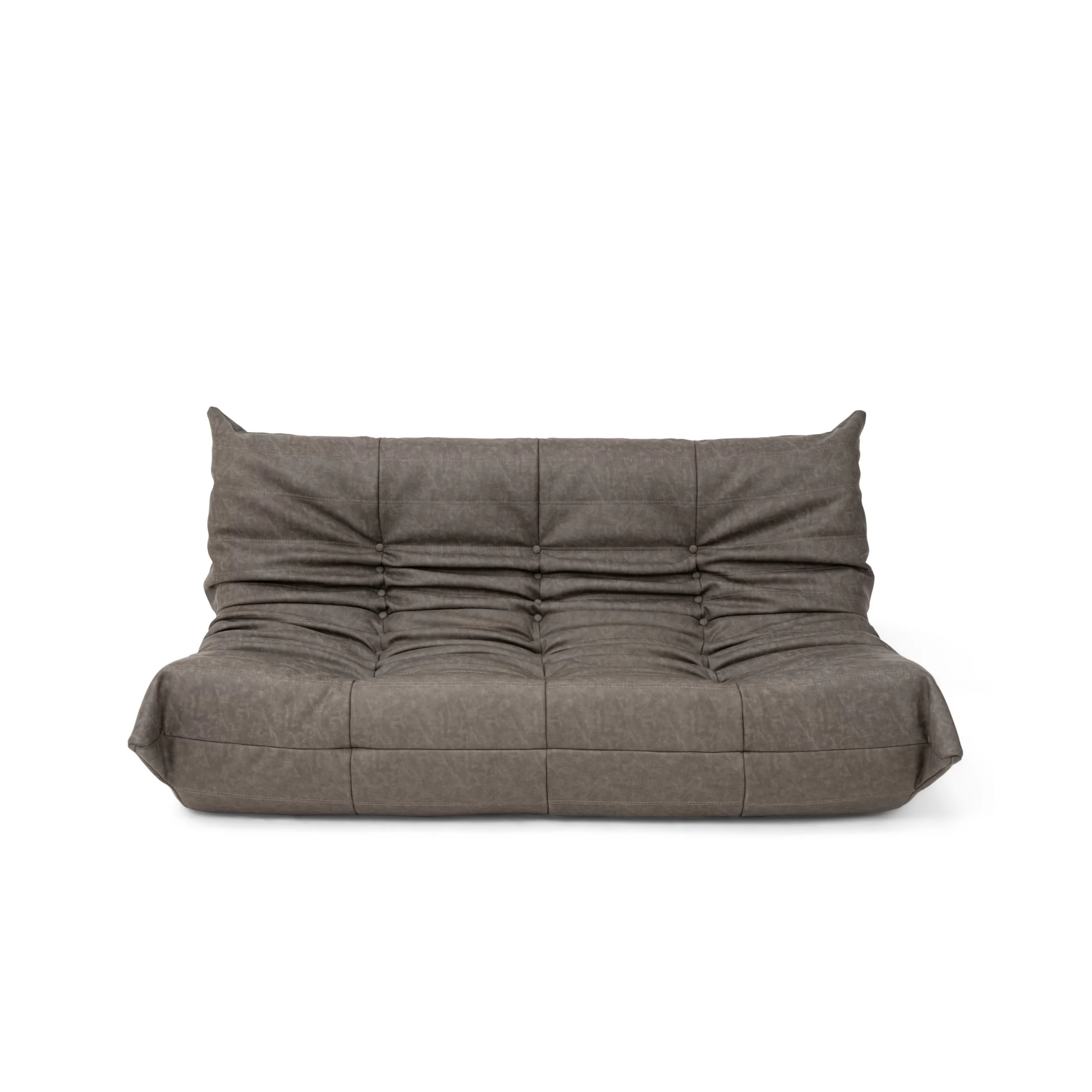 Sofa TOGO 2 chỗ bọc Da Microfiber màu xám tro