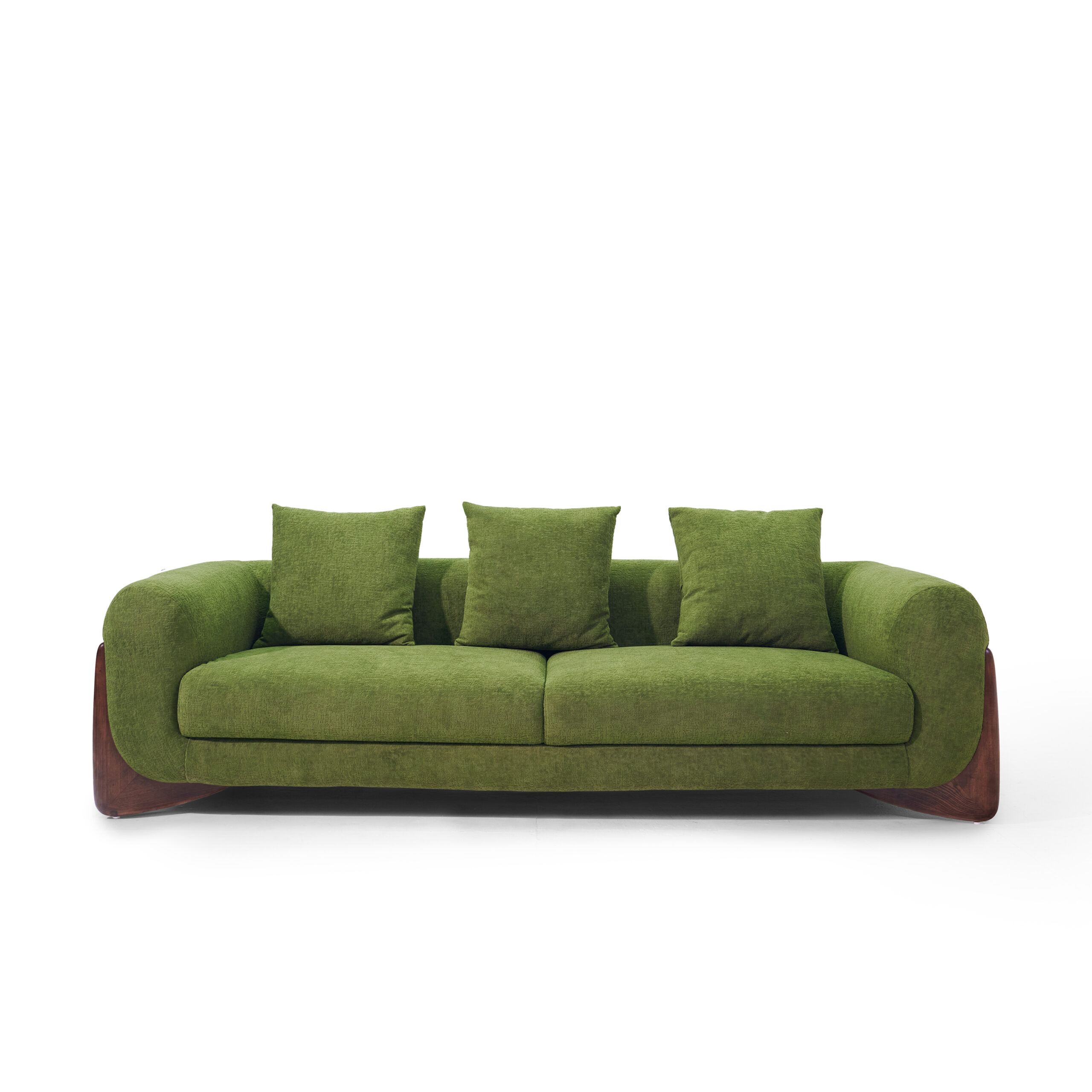 Sofa SOFTBAY 2400 bọc vải lông cừu trượt nước màu xanh rêu
