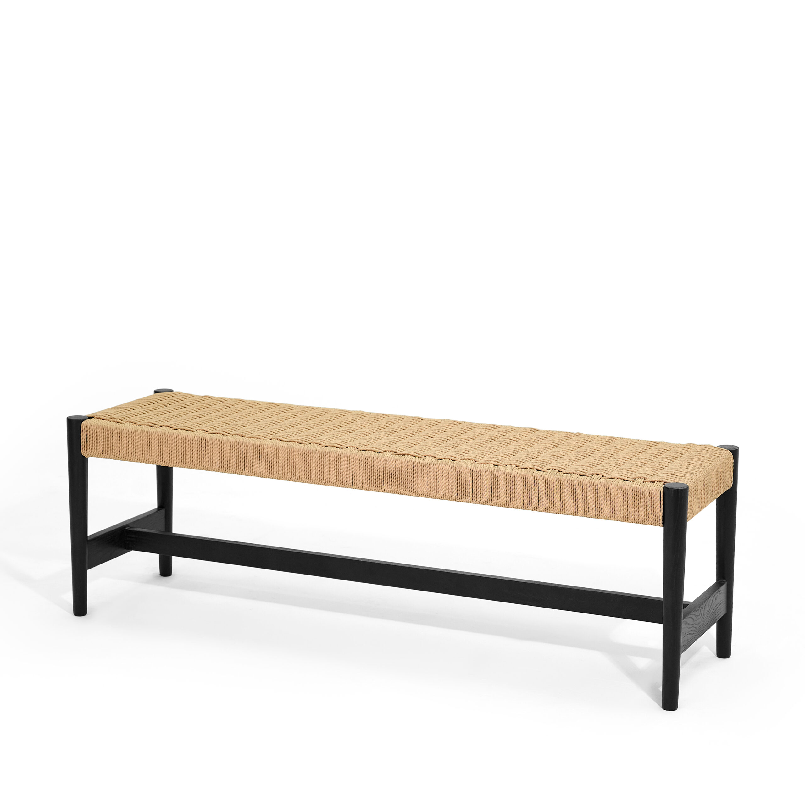 Ghế dài NIDO gỗ tự nhiên Tần bì mặt cói đan thủ công