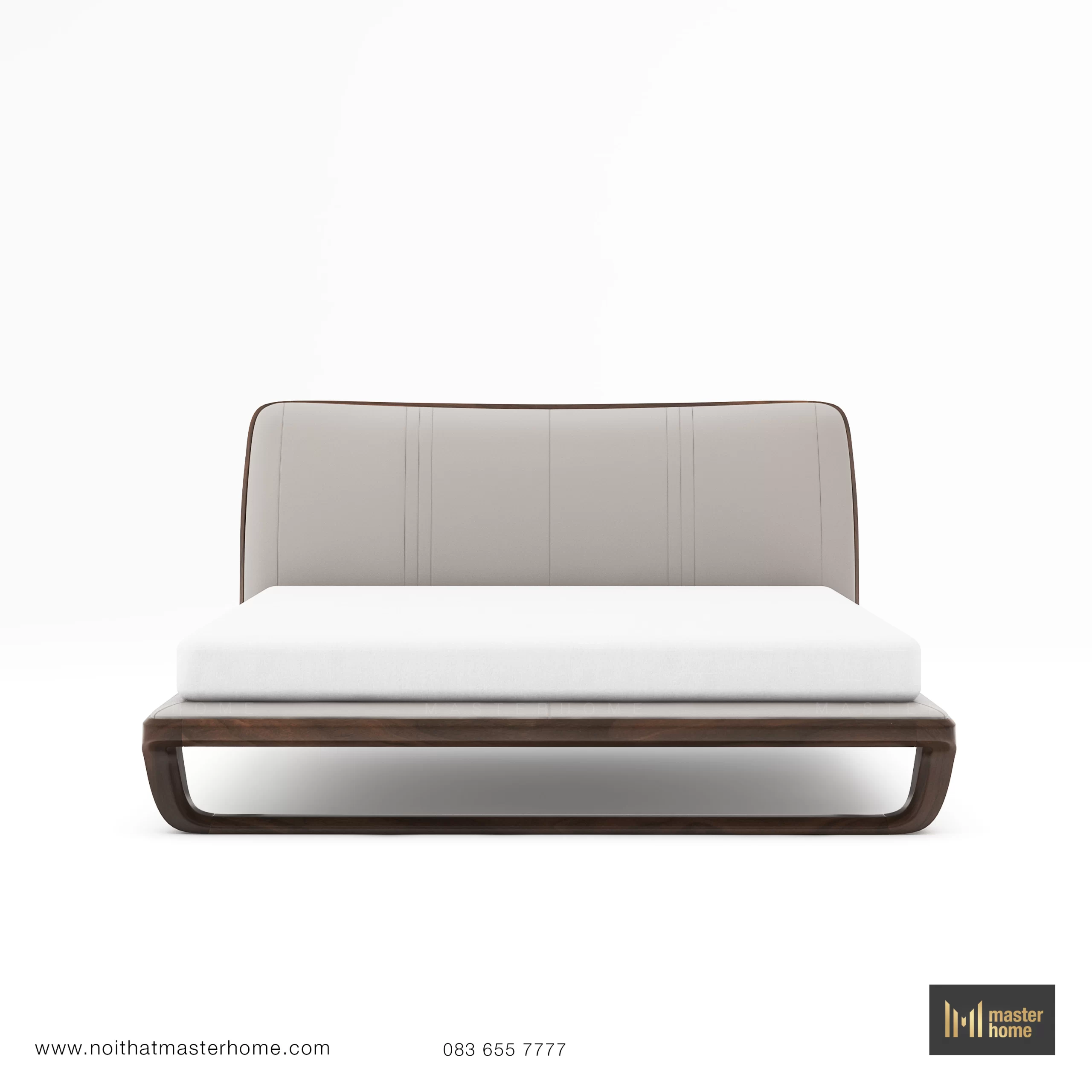 Giường gỗ Óc chó MBM-B03 – Đầu giường bọc nệm