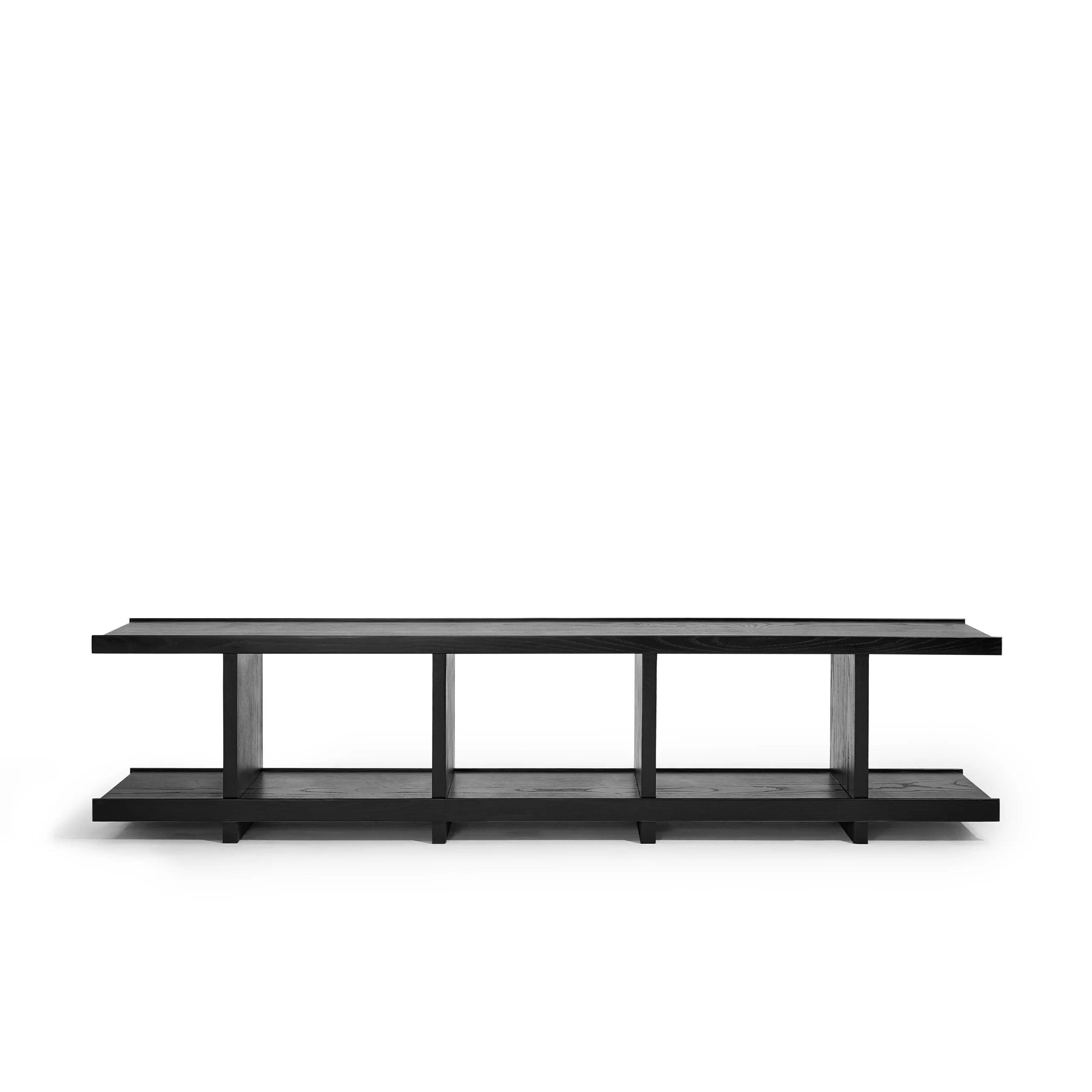 Kệ TV STACK gỗ Plywood veneer Tần bì màu đen lộ tom