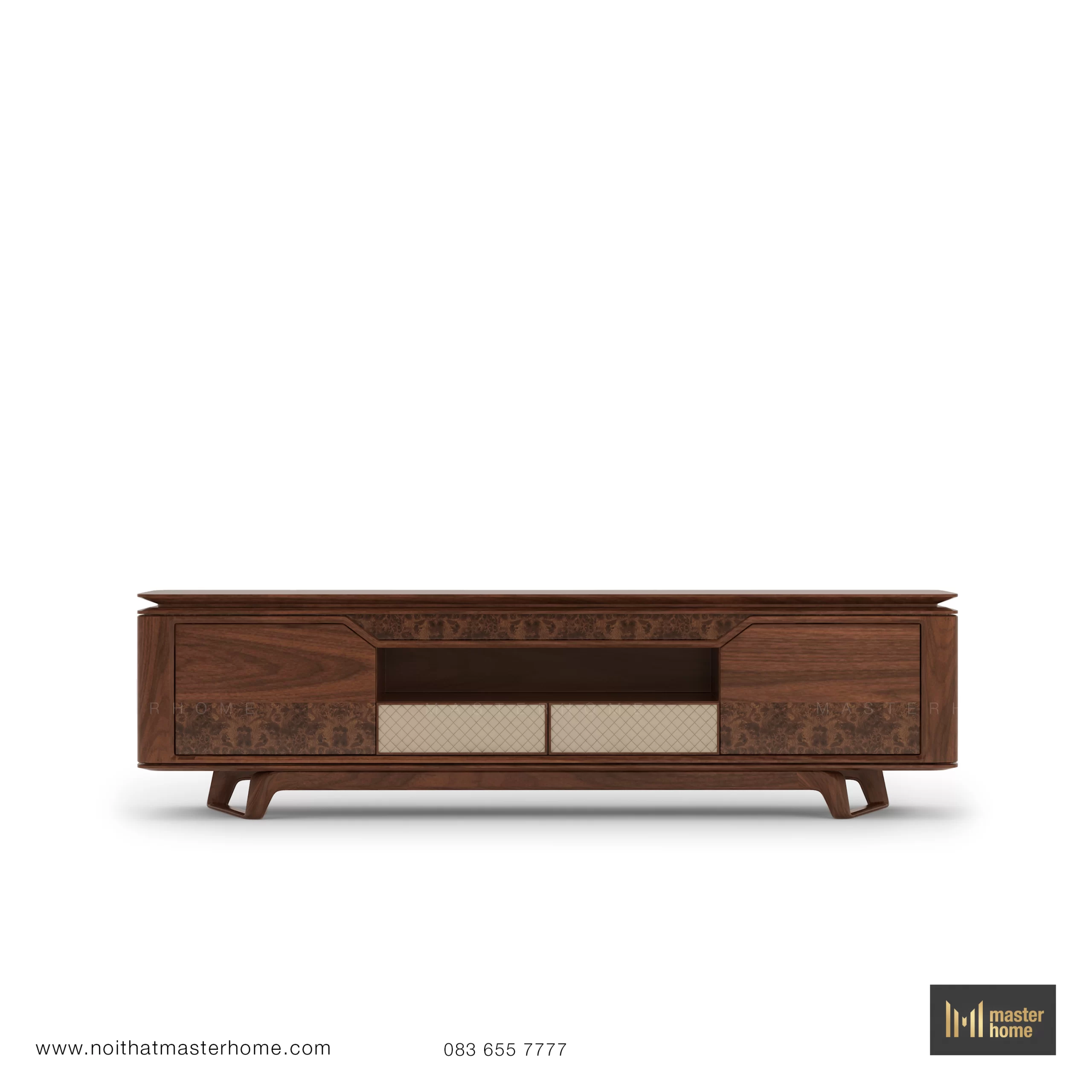 Kệ TV gỗ Óc chó MBM-TS01 – Ngăn kéo da thủ công