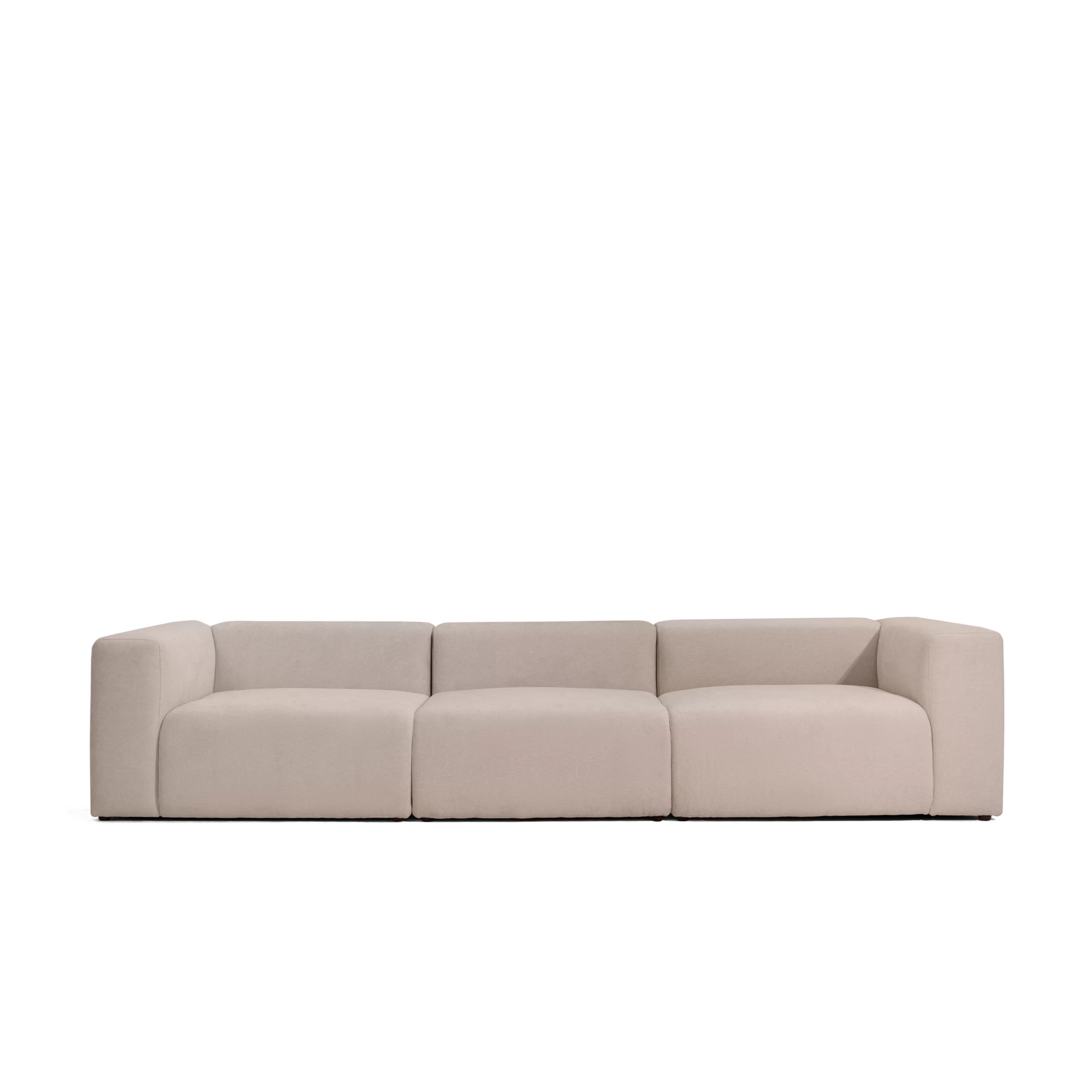Sofa module LENA bọc vải dệt hiệu ứng màu be ghi nhạt