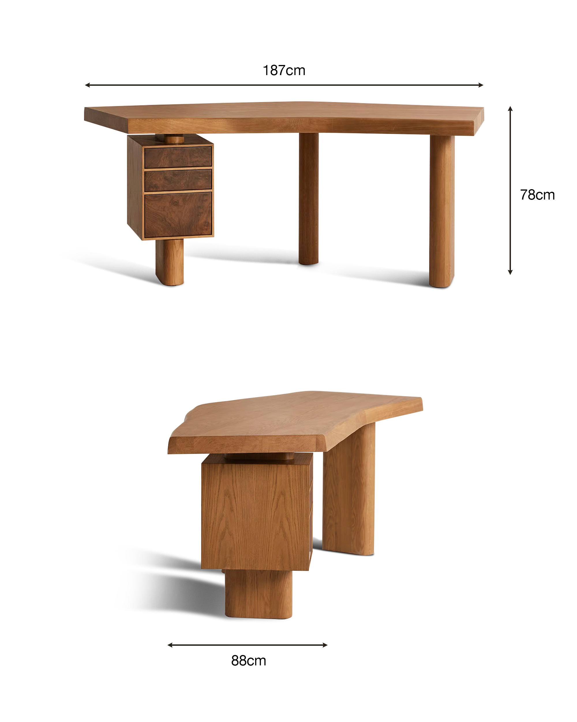 Sơ đồ kích thước Bàn làm việc ARRANMORE 187x88x78cm